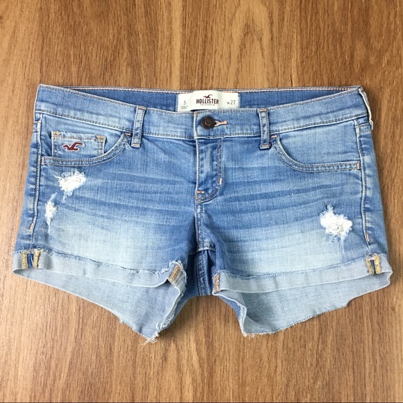 Hollister Pants - HOLLISTER Light Wash Low-Rise Denim Shorts